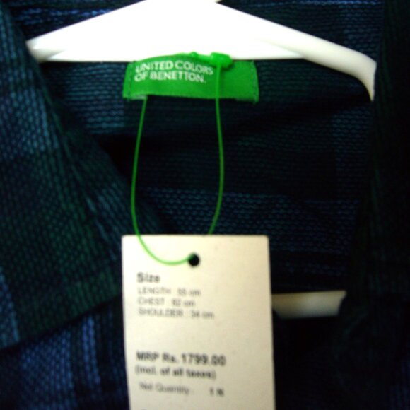 New United Colors of Benetton Boys Plaid Shirt Sz M - Picture 4 of 6